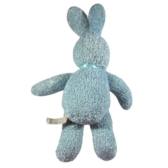 Blue Plush Bunny Stuffed Animal By Flowers Inc. Balloons 9" Polyester Child Toy - Picture 2 of 5